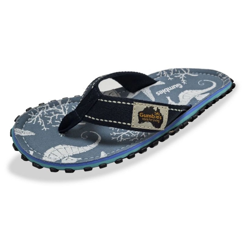 Japanese Gumbies Islander flip-flops unisex Seahorse GU-FFISL152 blå