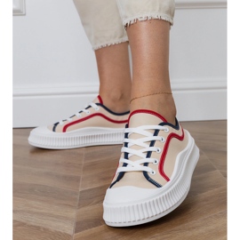 Beige plattformssneakers för kvinnor