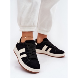 EVento Kvinnors sneakers med Eco Suede Black svart