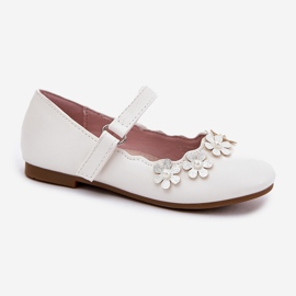 EVento Barns ballerinor med vita blommor