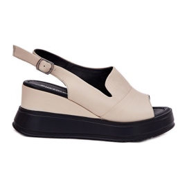 Kvinnors lädersandaler för forntida artiker 54C0401 Beige