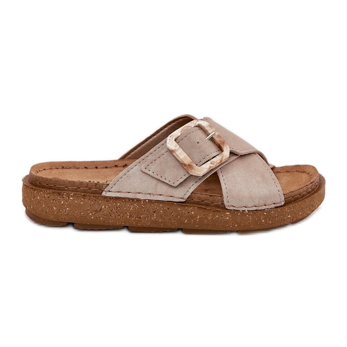 Kvinnors flip flops med InBlu ED000025 Beige