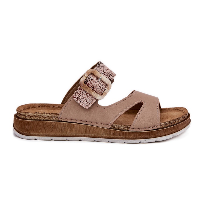 Lätt kvinnors flip flops med InBlu GS000055 Beige