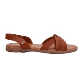 EVento Camel's Flat Sandals med Eco Leather Eco Leather brun