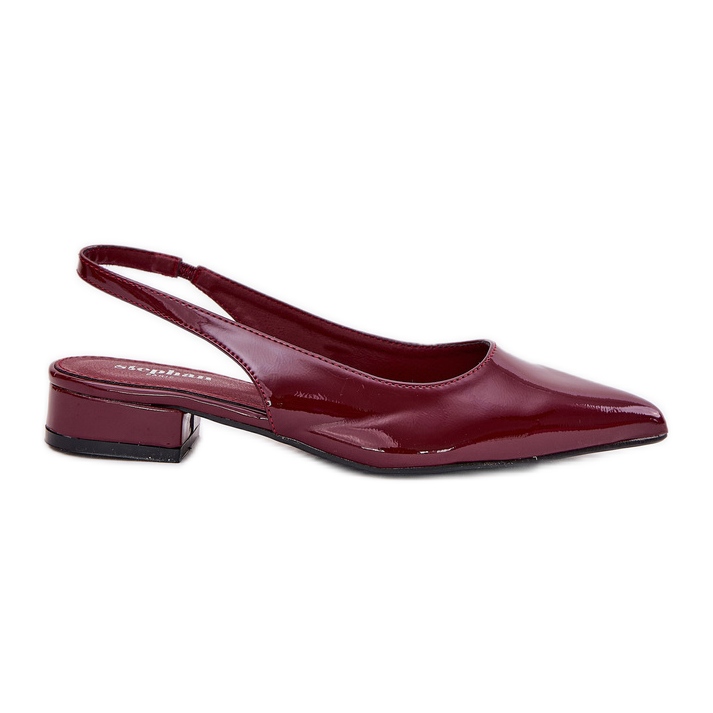 Målade låghöjda ballerinas burgogne röd