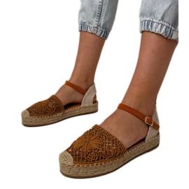 Brun espadrilles openwork sandaler