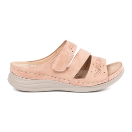 Seastar Ljusrosa flip flops på en låg kil