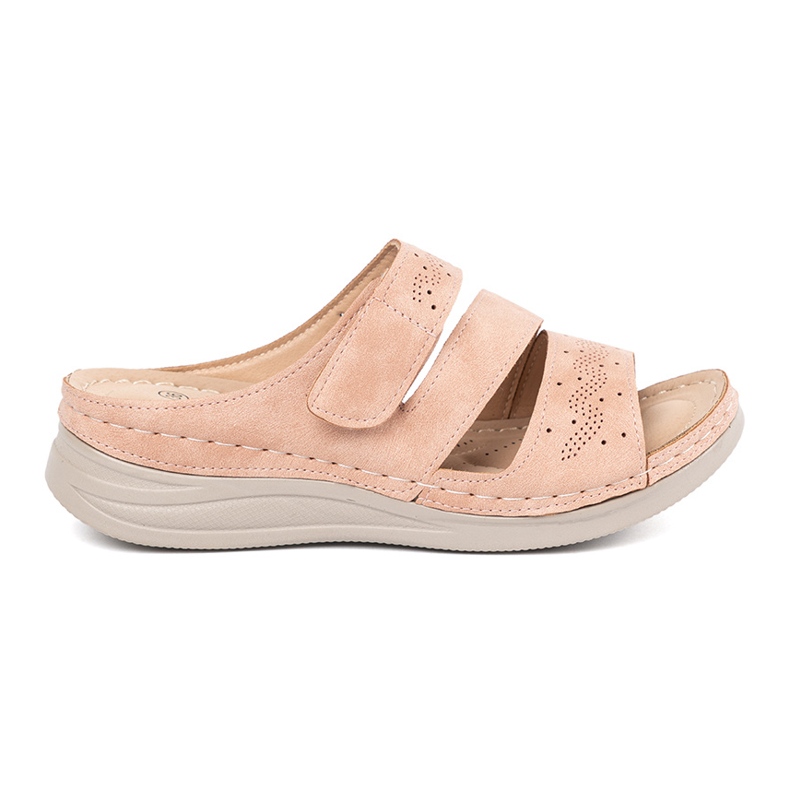 Seastar Ljusrosa flip flops på en låg kil