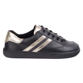 Sneakers barfota kvinnors kaia olivier - svarta läderskor