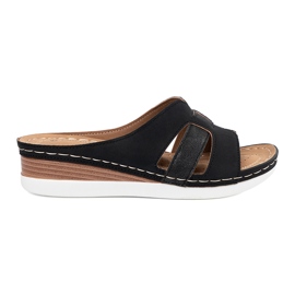 Kvinnors svarta flip -flops