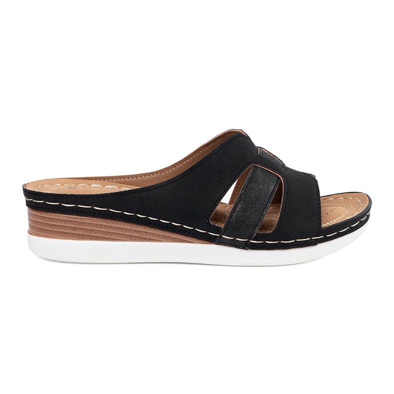 Kvinnors svarta flip -flops