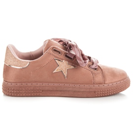 L&H Mocka Sneakers Med En Stjärna rosa