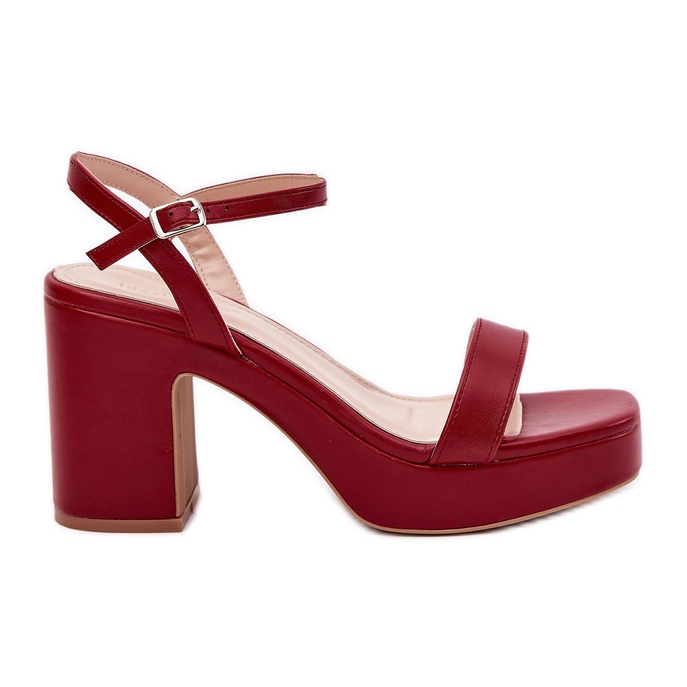 Eco lädersandaler på Bourgogne Post röd