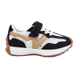 Barns sneakers med vit och vit kardborrband svart