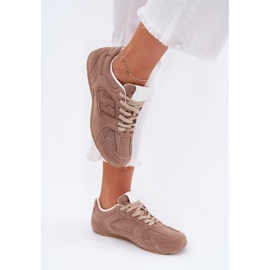 Kvinnors sportskor med Eco Suede Dark Beige