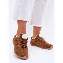 Kvinnors sportskor med Eco Suede Camel brun