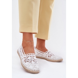 Kvinnors spets vita espadrilles