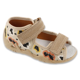 Barns befado 350p057 läderinsats beige