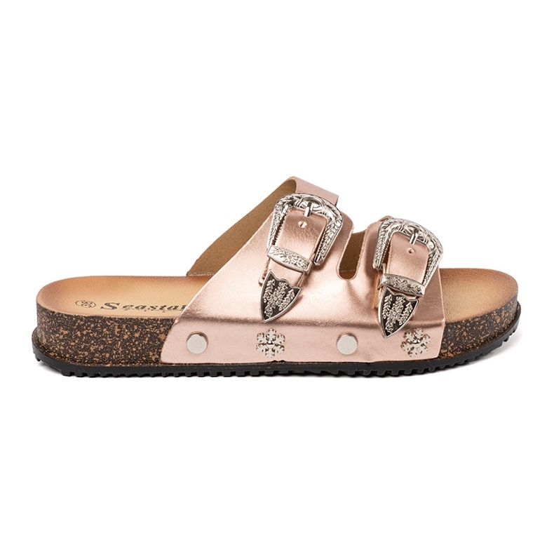 Seastar Kvinnors rosa guldfärgflip flops