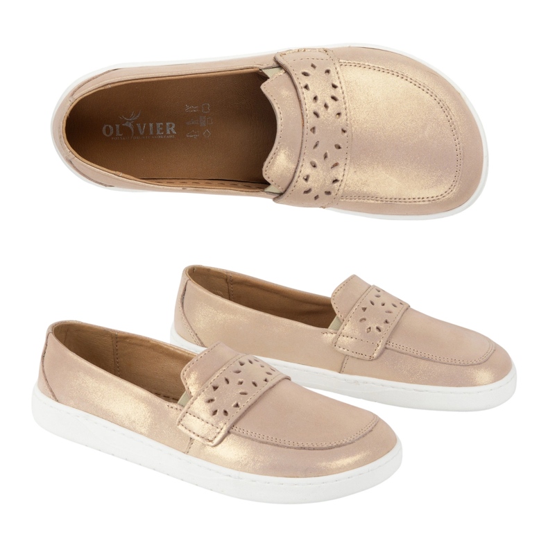 Olivier Kvinnors barfota Inga -loafers med en bred polsk rosa rosa