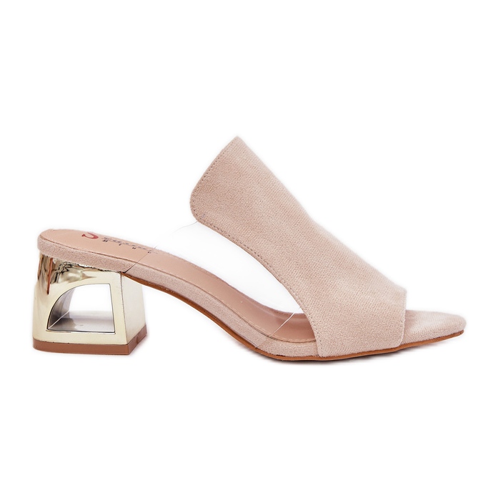 Kvinnors flip flops på den gyllene pelaren Light Beige