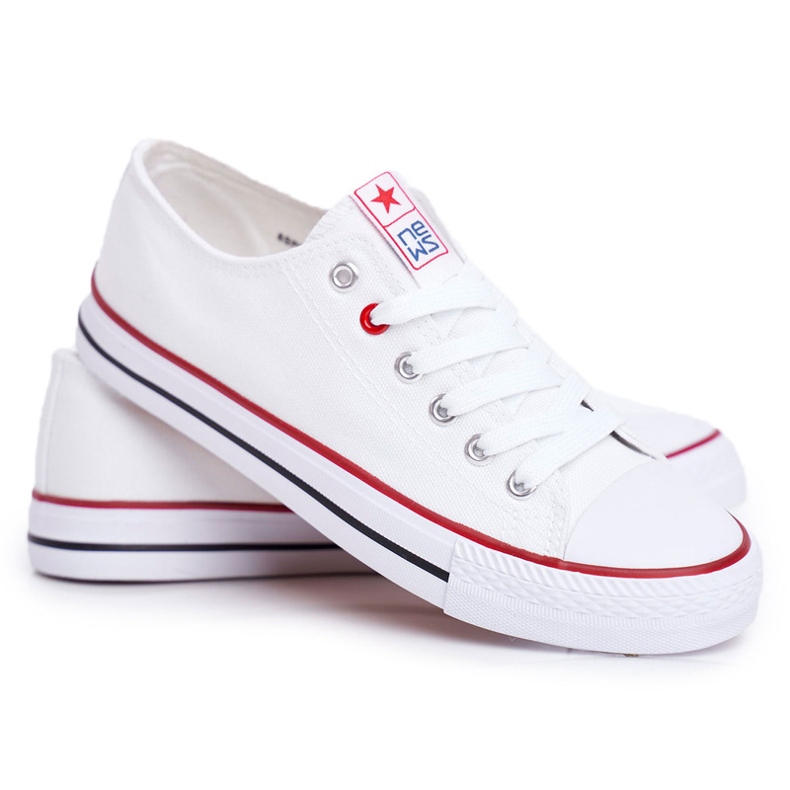 News Sneakers i tyg för kvinnor, vita