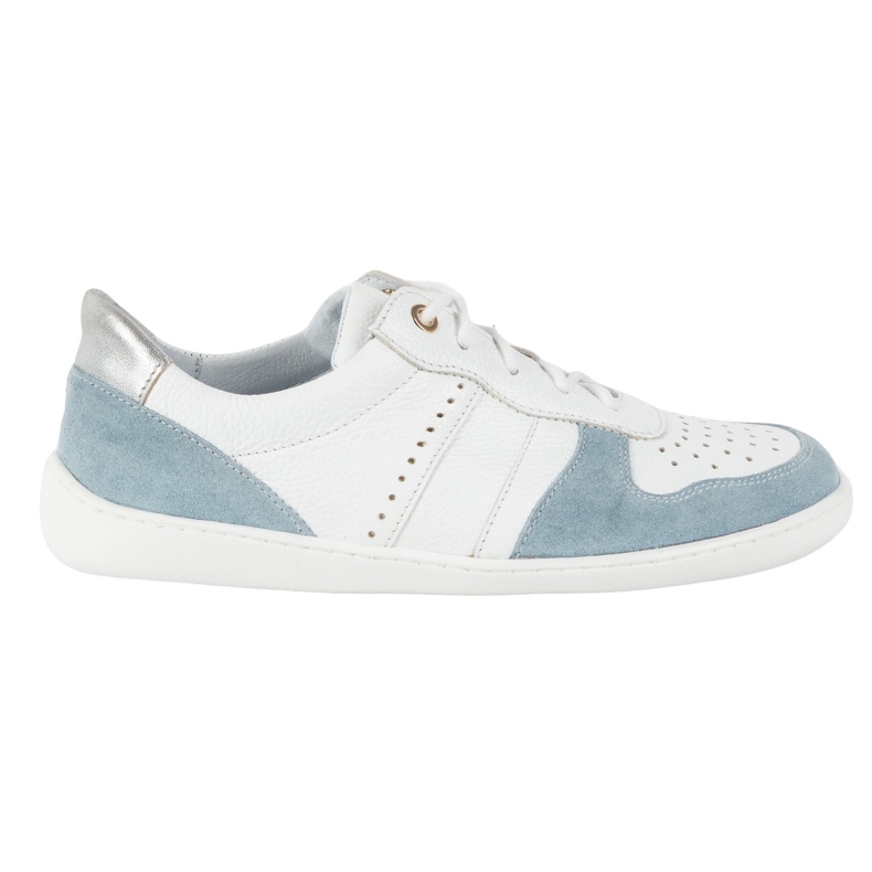 Barefoot Leather Shoes Olivier 1773Pol - Light Minimalist Sneakers White With Blue vit