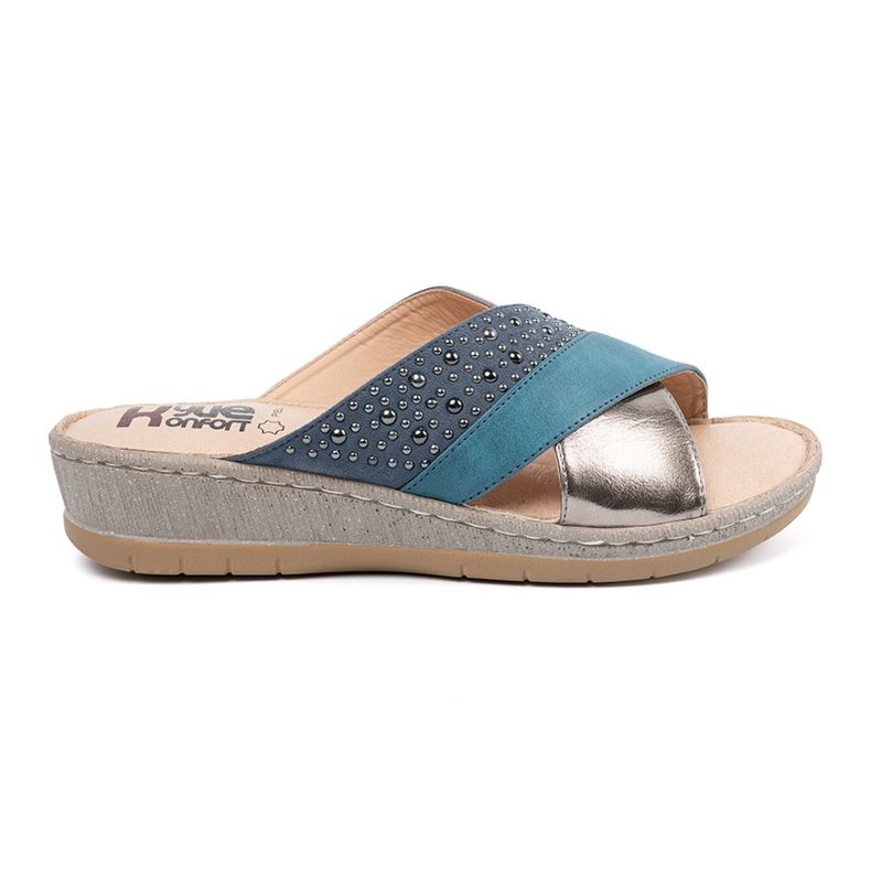 Shelvt Blå kilar med silverstänger