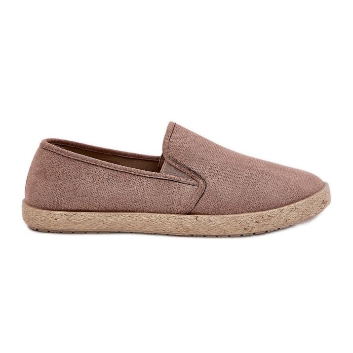 Espadrilles mäns sneakers med eko mocka mörk beige