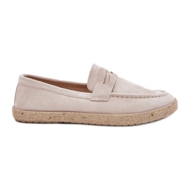 Mäns loafers med beige fläta