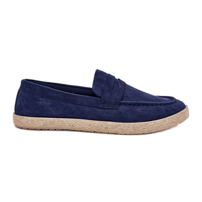 Mäns loafers med Braid Navy Blue blå