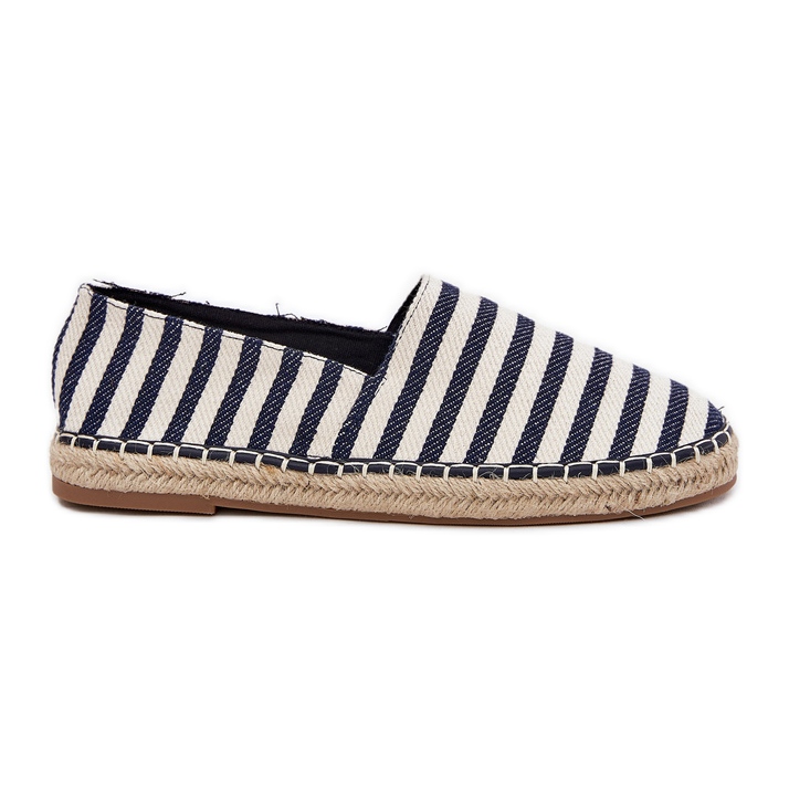 Mäns espadrilles med marinblå randig