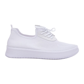 Material Slocked Sports Shoes on Women's White Platform vit