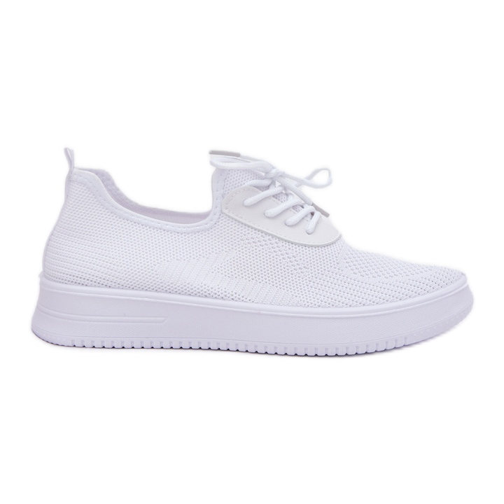 Material Slocked Sports Shoes on Women's White Platform vit