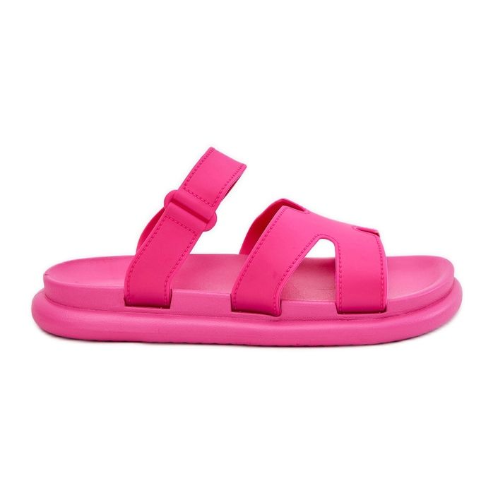 Kvinnors gummipip flops med fuchsia bälte rosa