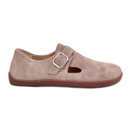 Kvinnors mocka skor med en Zazoo N1261 beige spänne
