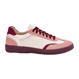 Kvinnoläder sneakers zazoo n1202 rosa