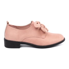 Seastar Ljusrosa mocka skor med en dekorativ båge