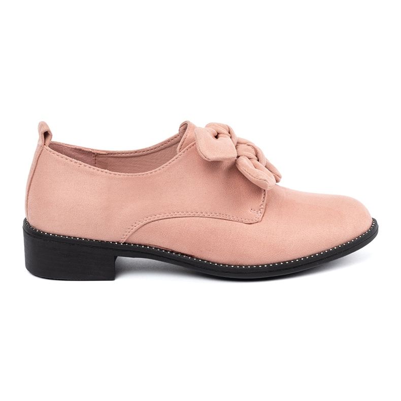 Seastar Ljusrosa mocka skor med en dekorativ båge