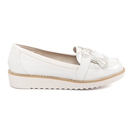 Seastar Vita lackerade loafers med en båge
