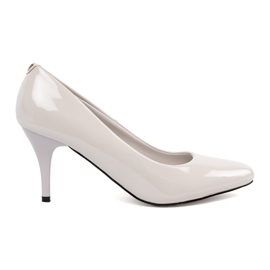 Goodin Ljusgrå lackerade kvinnors höga klackar