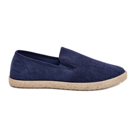 Boto Espadrilles mäns sneakers med Eco Suede Navy Lunaria blå