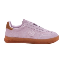 Kvinnors mocka sneakers Big Star RR274850 Hi-Polish Violet System purpur