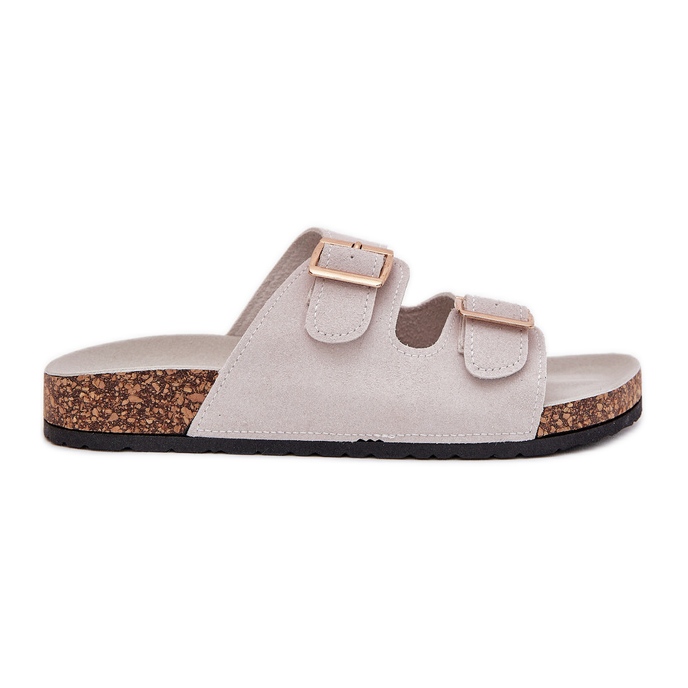 Boto Kvinnors flip flops med gyllene klämmor och grå månstygn