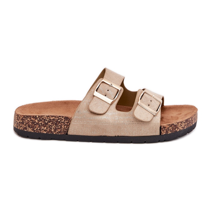 Boto Kvinnors tofflor på Cork Sole Gold Cortina gyllene