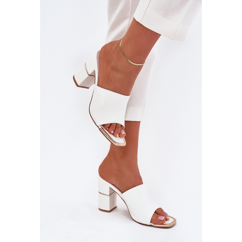 Boto Eleganta kvinnliga tofflor på White Raiza Post vit