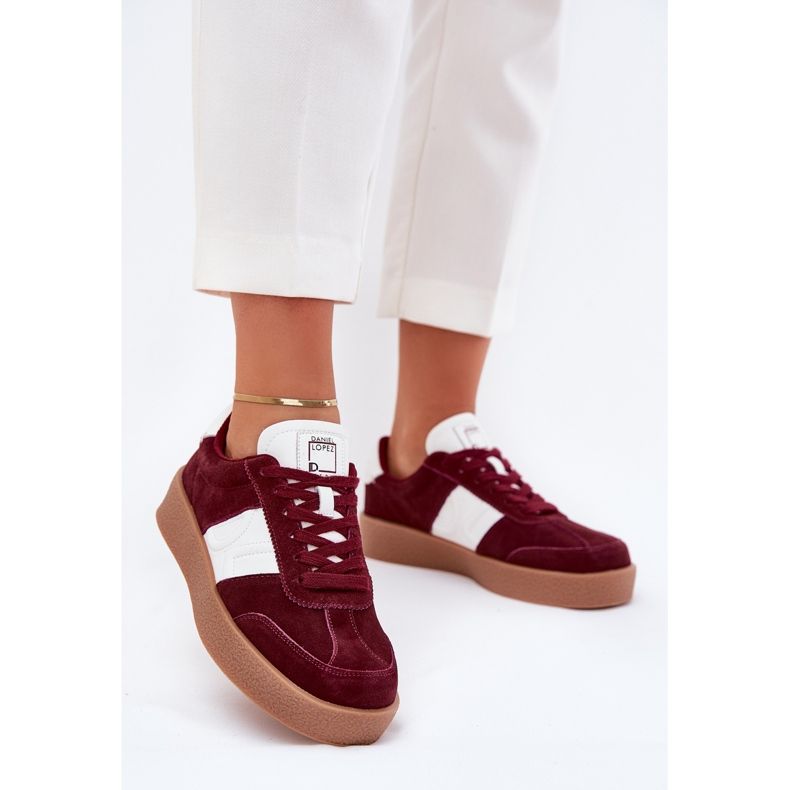 Women's Suede Sneakers Big Star av Daniel Lopez SS2D4023 Bourgogne röd
