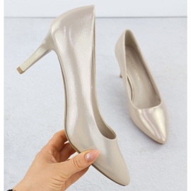 High Heels Women's Satin -Golden Sergio Leone 1336 gyllene