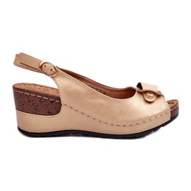 Kvinnors lätta sandaler på komfortskor beige kil