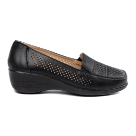 Shelvt Black Openwork Women's Shoes svart